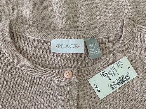 The children's place Girls' pink tinge cardigan Sweater Metallic Size L (10/12) - Picture 4 of 5