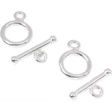 2 Sterling Silver Toggle Clasp 12mm Large FindingKing
