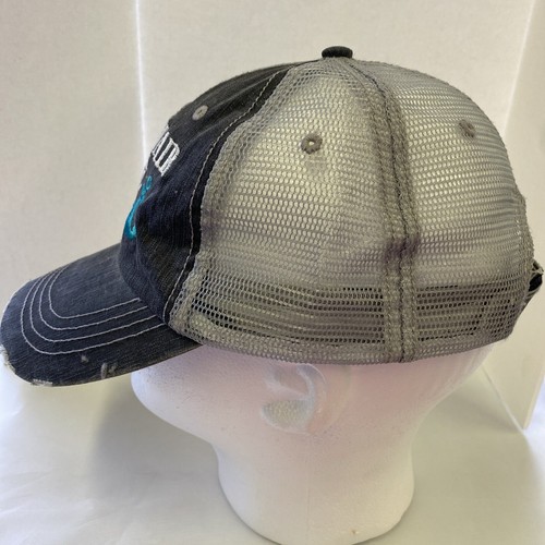 Distressed Womens Trucker Hat “Lake Hair Don't Care” Hat Cap Black - Picture 5 of 9