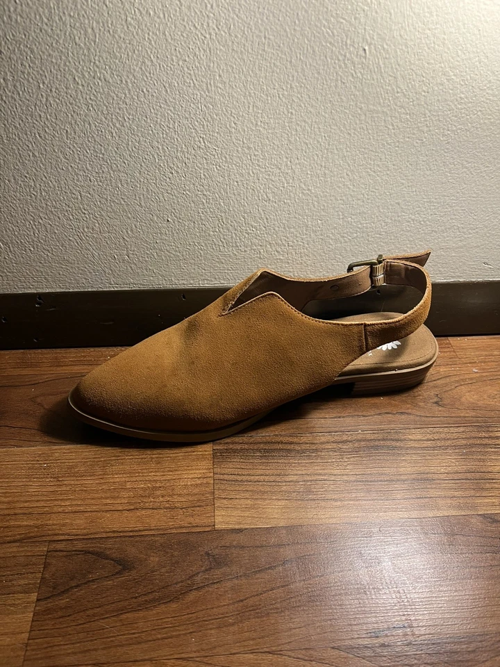 Mujer Caja Amarilla Cuero/Gamuza Sin Cordones Mules Bronceado Claro Talla 8 Foto 4 de 4