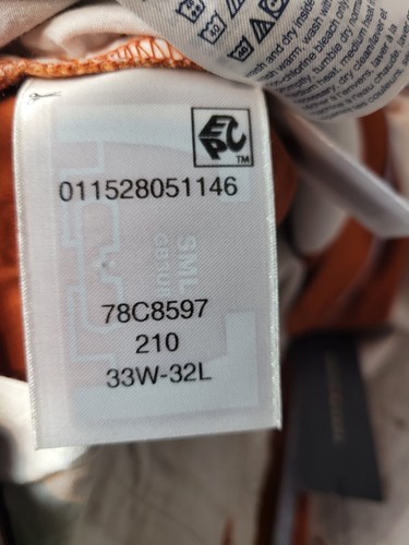 Pantaloni chino Tommy Hilfiger TH Flex elasticizzati uomo 33x32 arancioni vestibilità personalizzata - Foto 7 di 13