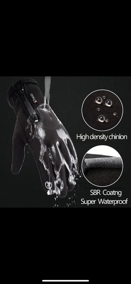 Guantes de Invierno Impermeables Térmicos Pantalla Táctil Térmicos A Prueba de Viento Guantes Térmicos Foto 3 de 4