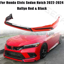 Rallye Red For Honda Civic Sedan & Hatch 2022-2024 Yofer V3 Front Bumper Lip Kit