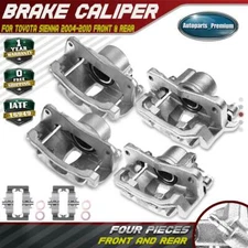 Set of 4 Brake Calipers with Bracket for Toyota Sienna 2004-2010 Front & Rear 