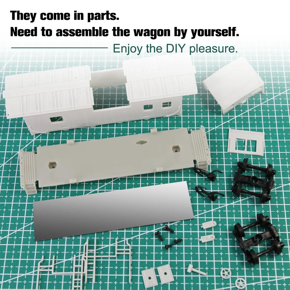 Evemodel 1pc HO Scale 1:87 Blank Unpainted Unassembled 36' Wide Vision Caboose - Image 2 of 4