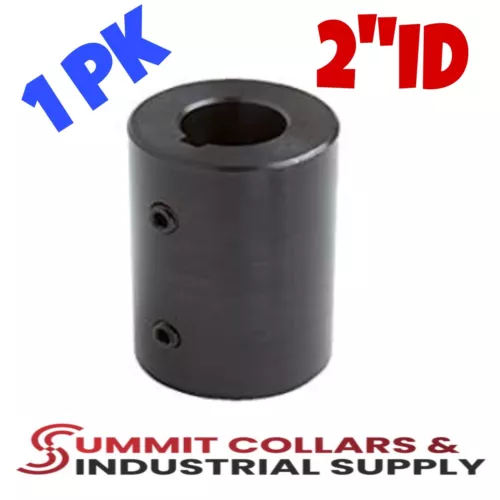 RC-200-KW, 2” ID Solid Rigid Set Screw Coupling Black Oxide With Key Way