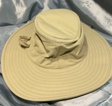 Tilley Hat Airflo LTM3 Size 7 1/8 Snap Up Brim Nylon Tan Beige Sun Hat