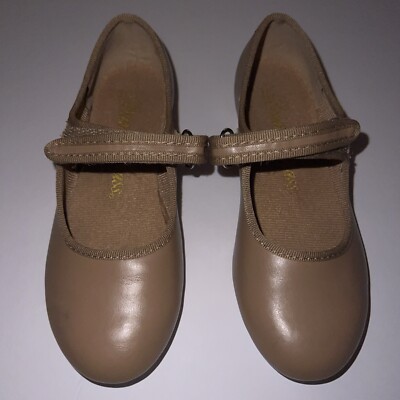 Dance Class MJ200 Toddler Girls Beige Adjustable Strap Mary Jane Tap Shoes US 12