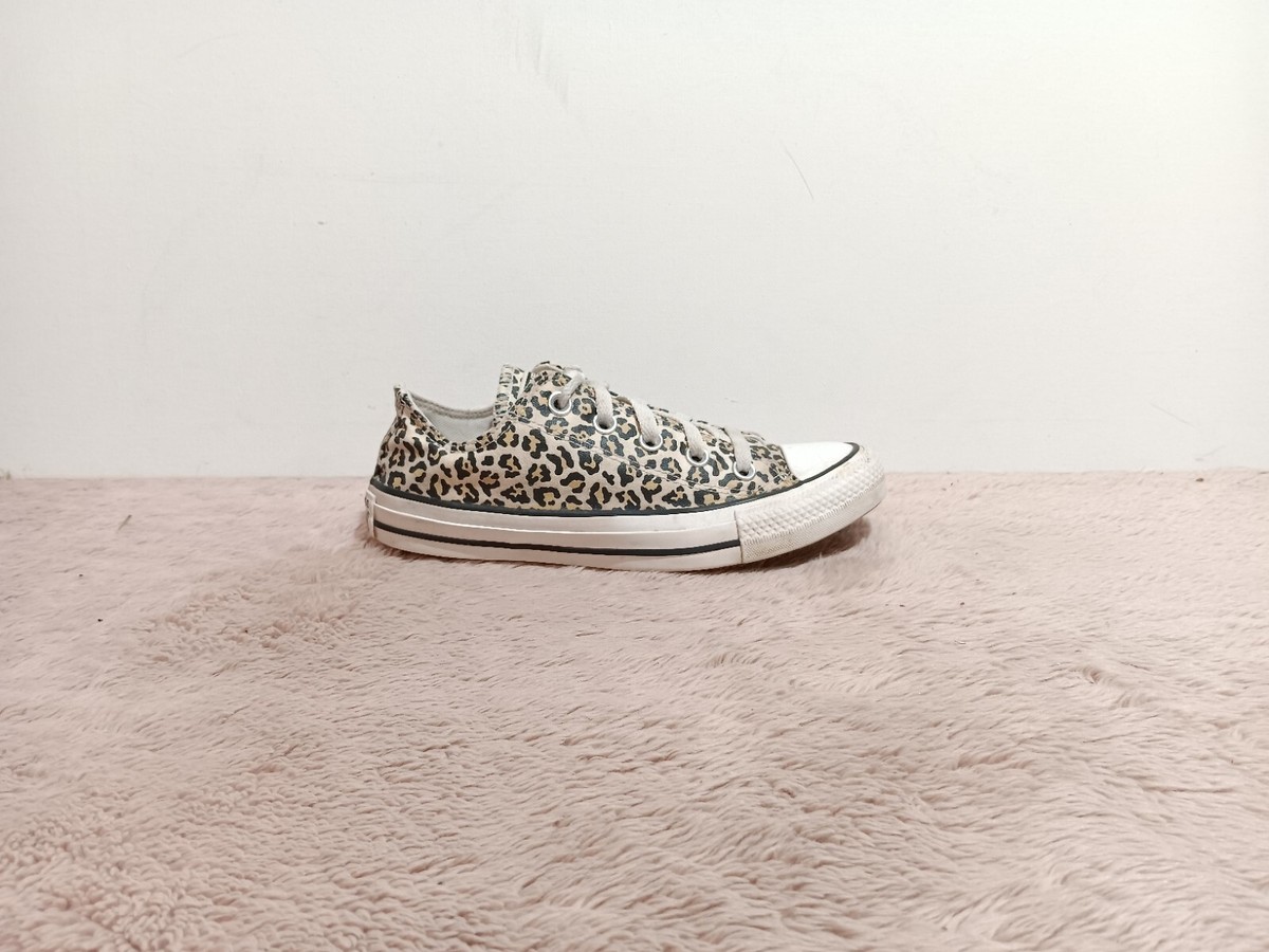 Converse All Star Leopard Cheetah Sneakers Shoes Casual Womens 