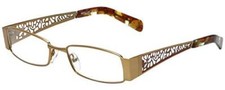 Calabria 812 Womens Techno Metal Reading Glasses Gold Trellis Tortoise 3.00