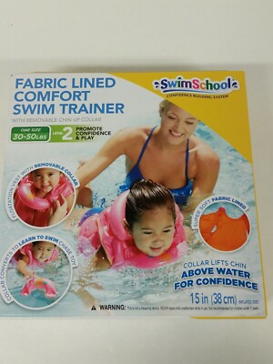 SwimSchool Fabric Lined Comfort Swim Trainer PINK 30 - 50 Pounds Level 2 