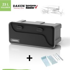 Produktbild - Deichselbox Blackit 2 + Stirnwand Halter 550x250x295mm Werkzeugkasten Staukiste