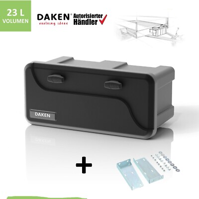 Deichselbox Blackit 2 + Stirnwand Halter 550x250x295mm Werkzeugkasten Staukiste