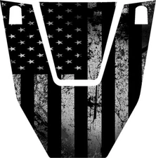 19-Current Honda Talon 1000 MATTE Gray Black American Flag Hood Graphic