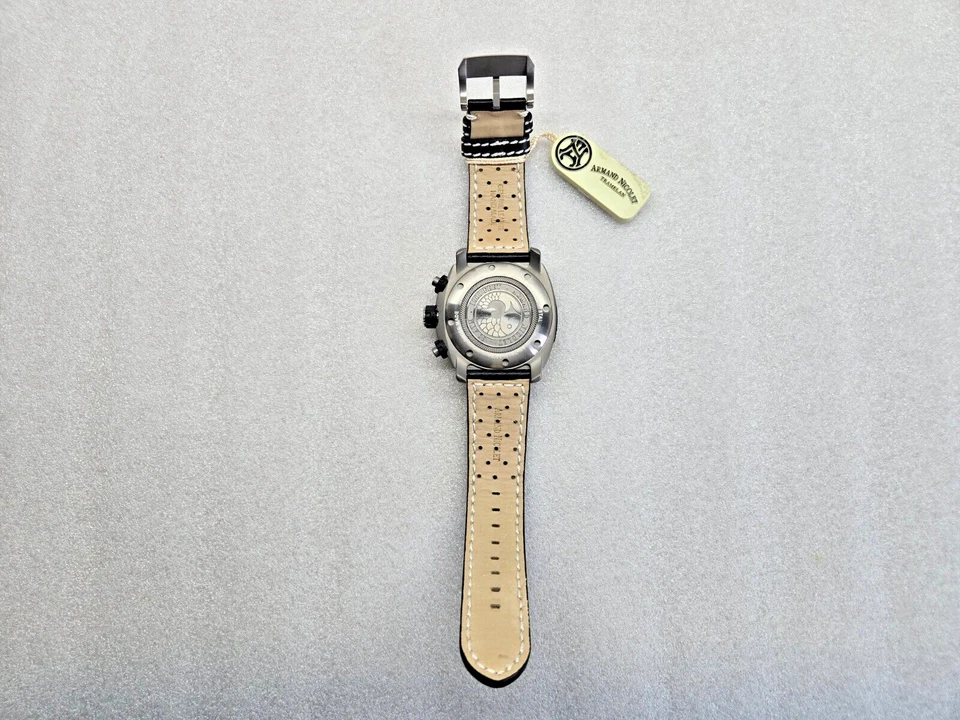 RELOJ HOMBRE ARMAND NICOLET AUTOMÁTICO CAJA TITANIO CUERO T616A-GR-P160NR4 NUEVO Foto 3 de 4