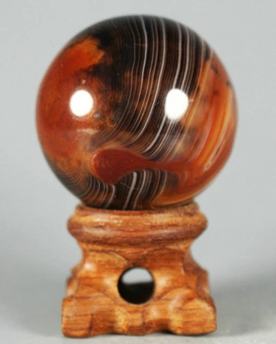 Beautiful Natural Madagascar Banded agate Ball Crystal Sphere Healing+stand 1pc - Picture 8 of 8