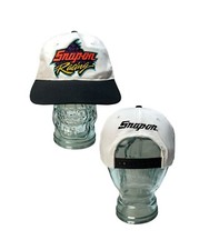 Vintage 90 s Snap-On Racing Embroidered White Black Snapback Hat Cap