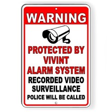 Video Surveillance Security 8" x 12" Aluminum Sign No Trespassing Alarm Camera