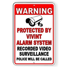Video Surveillance Security 8" x 12" Aluminum Sign No Trespassing Alarm Camera