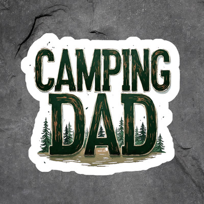 Camping sticker vinyl decal dad outdoors forest adventure father gift idea
