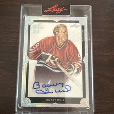2022 Bobby Hull Autograph Leaf Art Of Hockey[2/2][#BA-BH1][Blackhawks] Rare