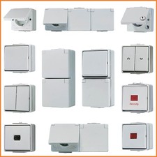 Jung WG 600 WG600 Aufputz Feuchtraum Steckdose Schalter Taster IP44 Auswahl