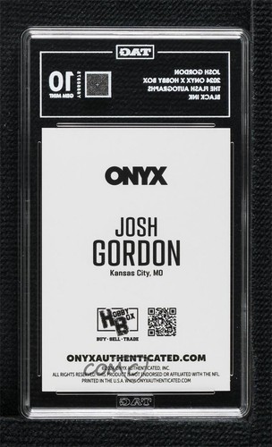 2024 Onyx X Hobby Box The Flash Auto Black Ink Josh Gordon TAG 10 GEM MINT - Picture 2 of 3