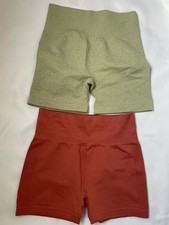 Set of 2 Seamless High-Waisted Athletic Biker Shorts - Medium