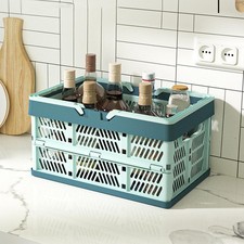 Multi-Size Collapsible Storage Crates Big Foldable Plastic Baskets with Handles