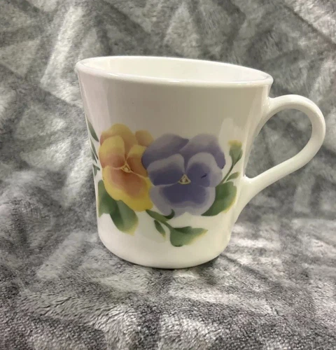 Corning Ware USA Teacup Floral Pink White Coffee Ceramic Cup Mug