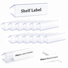 30pcs Plastic Shelf Label Holder, Clear Shelf Label Holder Wood Sign and Tag ...