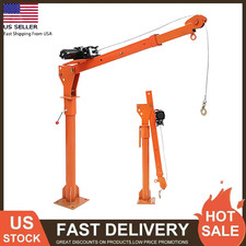 1100LBS Electric Pickup Truck Hoist Crane Folding Jib Crane 360° Swivel w/ Winch