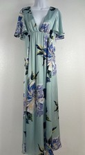 Show Me Your Mumu Faye Flutter Blue Floral Maxi Dress Medium Romance Love
