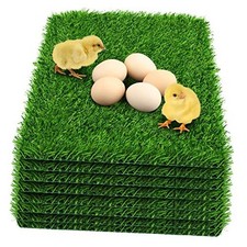 8 Pack Chicken Nesting Box Pads - Washable Artificial Grass Nesting 8pack-Green