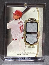 2013 TOPPS JOEY VOTTO TIER ONE RELIC DOUBLE JERSEY CARD #TODR-JV 43/50