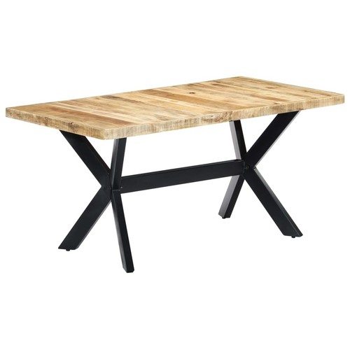 Tavolo da Pranzo 160x80x75 cm in Legno Massello di Mango - Foto 9 di 10