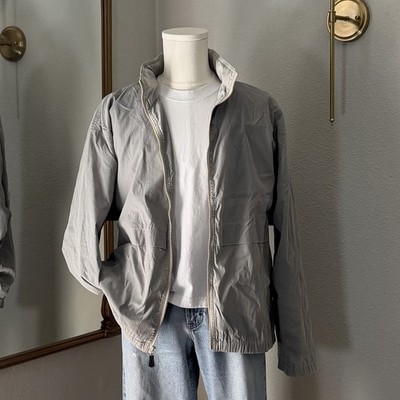 Vintage 90s Greg Norman Shark Logo Windbreaker Jacket Grey Mens Large