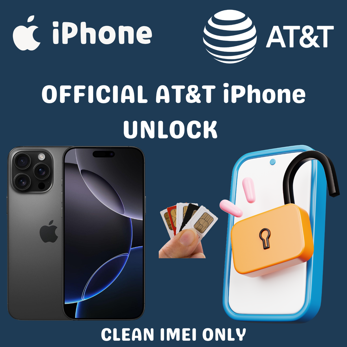 AT&T IPHONE UNLOCK SERVICE ATT Direct CLEAN ONLY iPhone X, 11, 12, 13,  14, 15