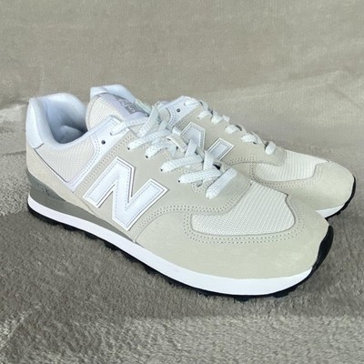 New Balance 574 Shoes Mens Size 13 Nimbus Cloud White Suede
