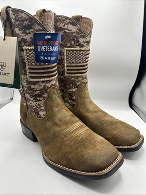 American Flag Ariat White Camo Boots ARIAT SPORT PATRIOT MEN'S