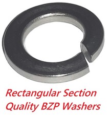 M3 M4 M5 M6 M8 M10 M12 - BZP Rectangular Section Spring Washers - Multi-Listing