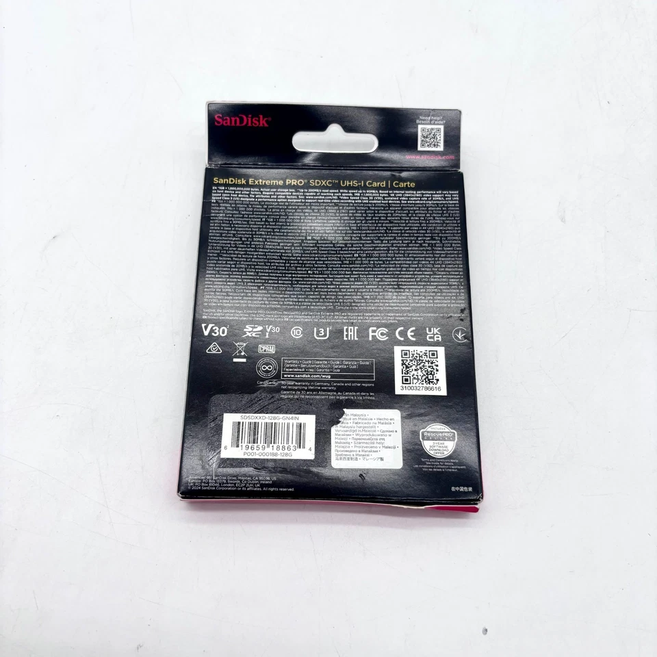 SanDisk Extreme PRO SDXC UHS-I 128GB Memory Card: 200MB/s Read Speed - Image 2 of 3