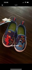 Sesame Street Toddler Elmo  Cookie Monster Slip On Canvas Sneakers 5 6 7 8 9 10