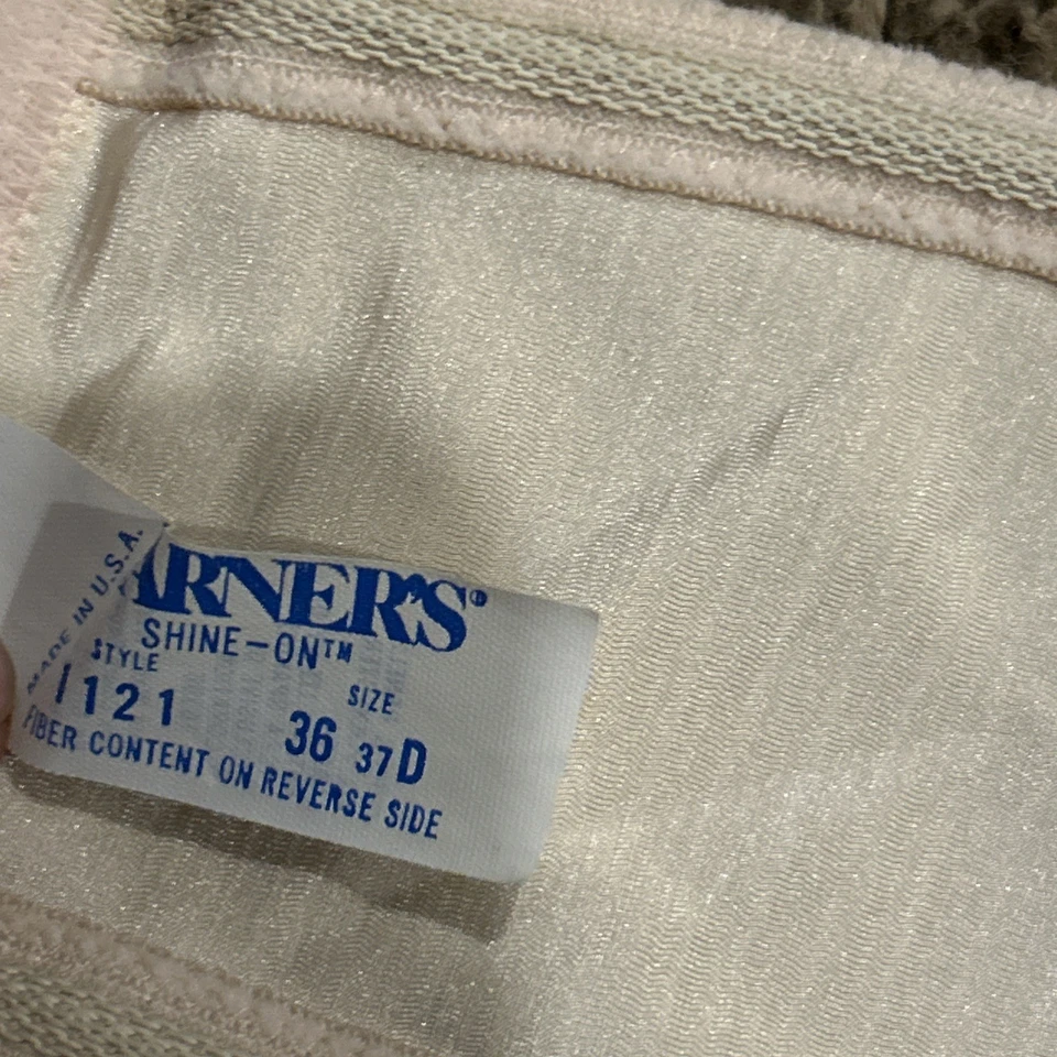 Sujetador vintage WARNERS beige rosa sin tirantes con aros SHINE ON talla 36D A20 Foto 3 de 3