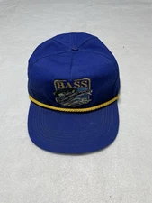 Vintage B.A.S.S. Bass Anglers Sportsman Society Snapback Rope Hat Made In USA