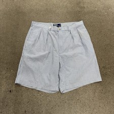 Vintage Polo Ralph Lauren Tyler Short Mens 38 Blue Pinstripe Pleated Seersucker