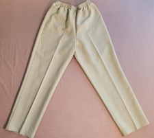 Beige Elastic-Waist Straight-Leg Pants Size 14P
