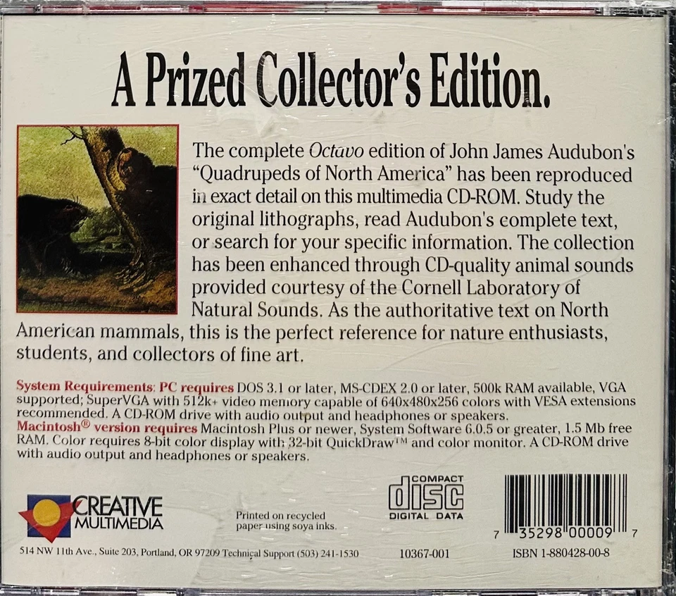 Creative Multimedia Audubon’s Mammals Reference CD DOS & MAC - Image 3 of 3