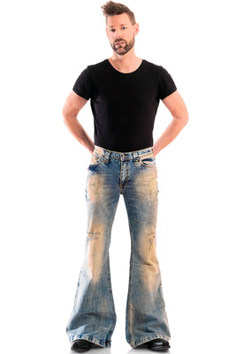 Comycom Herren Jeans Schlaghose STAR BANDIT DESTROYED