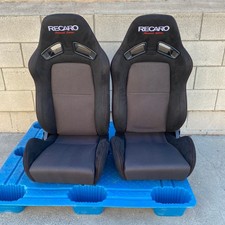 Recaro Sr7 Advanced Edition Style Recliner Cloth Suede Bucket Seats New Set 2 Recaro Sr7 Advanced Edition Style Recliner Cloth Suede Bucket Seats New Set 2